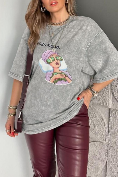 Тениска OVELANZA GREY, Цвят: сив, IVET.BG - Твоят онлайн бутик.