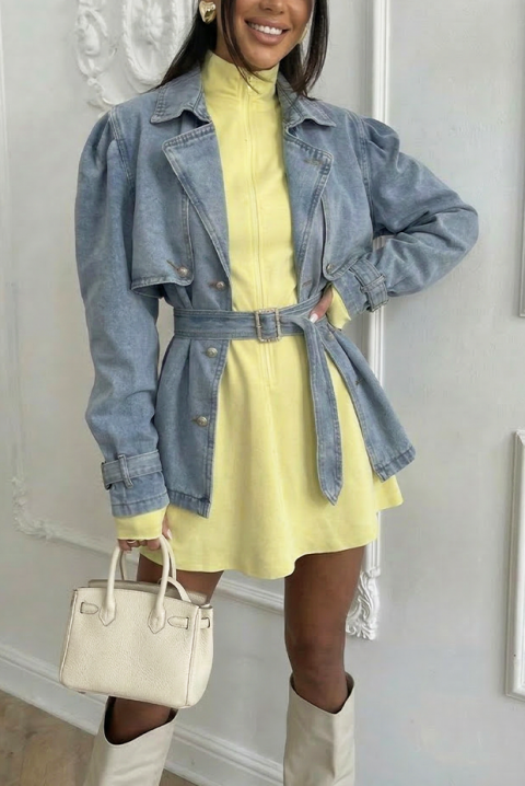 Тренчкот ZENDALINA, Цвят: син, IVET.BG - Твоят онлайн бутик.