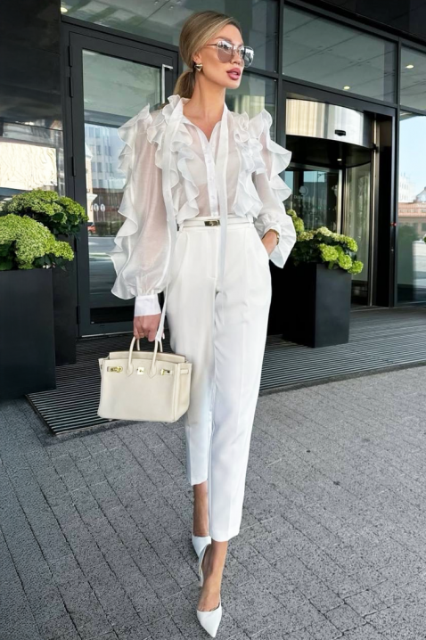 Дамска риза VOLENZA WHITE, Цвят: бял, IVET.BG - Твоят онлайн бутик.