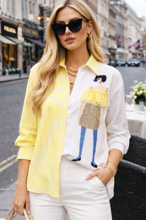 Дамска риза GERLANZA YELLOW, Цвят: жълт, IVET.BG - Твоят онлайн бутик.