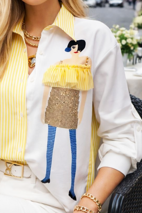 Дамска риза GERLANZA YELLOW, Цвят: жълт, IVET.BG - Твоят онлайн бутик.