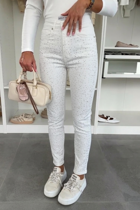 Дънки BLAVRILZA, Цвят: бял, IVET.BG - Твоят онлайн бутик.