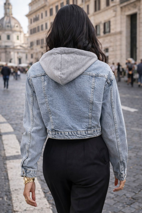 Дънково яке GLORVELZA, Цвят: светлосин, IVET.BG - Твоят онлайн бутик.