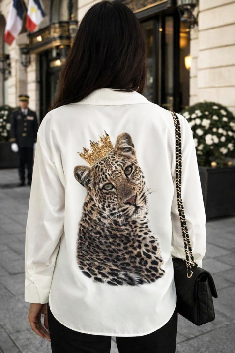 Дамска риза ZROFELDA, Цвят: бял, IVET.BG - Твоят онлайн бутик.