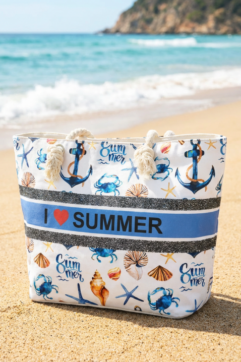 Плажна чанта ZENOVIA BLUE, Цвят: син, IVET.BG - Твоят онлайн бутик.