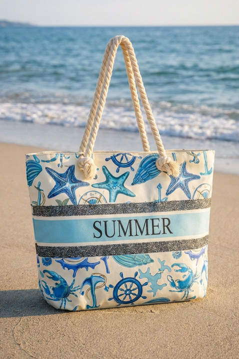 Плажна чанта ZENOVIA SKY, Цвят: светлосин, IVET.BG - Твоят онлайн бутик.