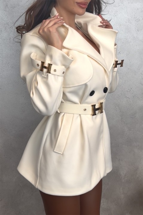 Тренчкот ZANDELA ECRU, Цвят: екрю, IVET.BG - Твоят онлайн бутик.