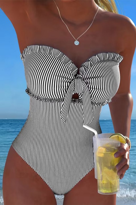 Цял бански GROMELXA BLACK, Цвят: черно и бяло, IVET.BG - Твоят онлайн бутик.