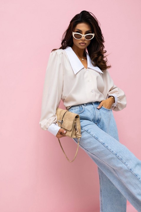 Дамска риза KESINA ECRU, Цвят: екрю, IVET.BG - Твоят онлайн бутик.