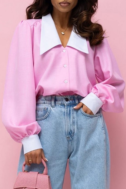 Дамска риза KESINA PINK, Цвят: розов, IVET.BG - Твоят онлайн бутик.