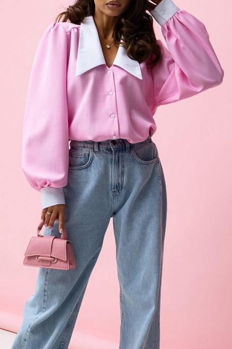 Дамска риза KESINA PINK, Цвят: розов, IVET.BG - Твоят онлайн бутик.