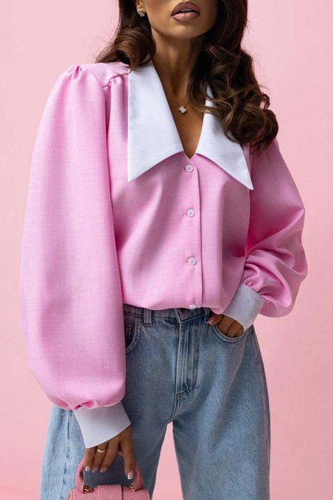 Дамска риза KESINA PINK, Цвят: розов, IVET.BG - Твоят онлайн бутик.