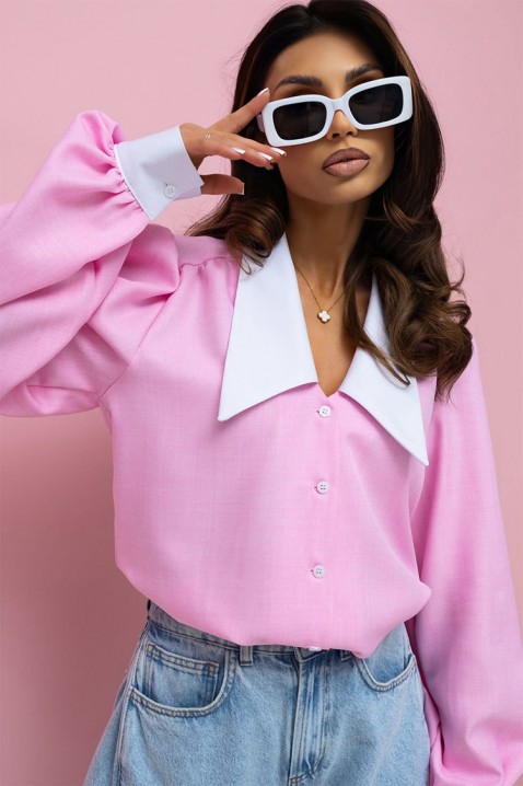 Дамска риза KESINA PINK, Цвят: розов, IVET.BG - Твоят онлайн бутик.