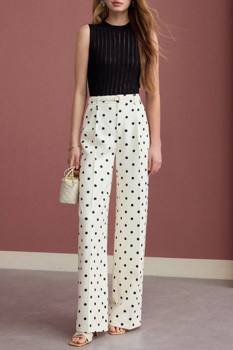 Панталон TONZELA, Цвят: екрю, IVET.BG - Твоят онлайн бутик.