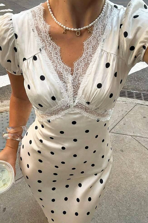 Рокля ROLDELZA, Цвят: бял, IVET.BG - Твоят онлайн бутик.