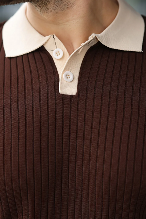 Мъжка тениска RONELMO BROWN, Цвят: кафяв, IVET.BG - Твоят онлайн бутик.