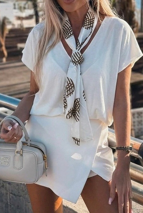 Тениска ZEVIRA WHITE, Цвят: бял, IVET.BG - Твоят онлайн бутик.