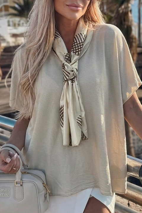 Тениска ZEVIRA ECRU, Цвят: екрю, IVET.BG - Твоят онлайн бутик.