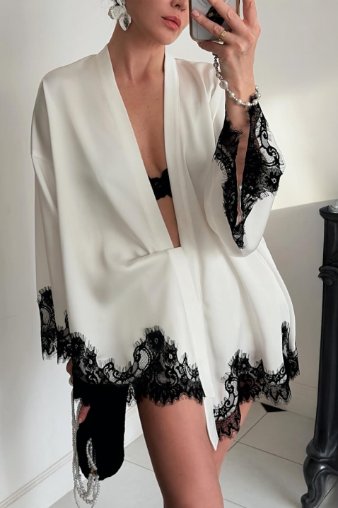 Кимоно OZENDRA, Цвят: бял, IVET.BG - Твоят онлайн бутик.