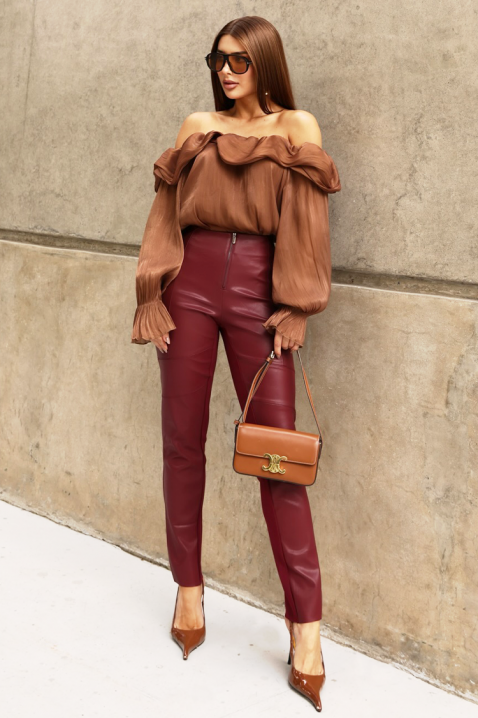 Дамска блуза CLAMOLZA, Цвят: светлокафяв, IVET.BG - Твоят онлайн бутик.