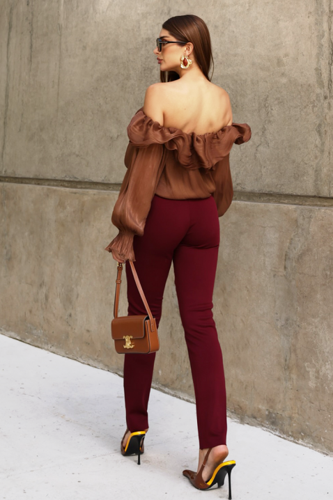 Дамска блуза CLAMOLZA, Цвят: светлокафяв, IVET.BG - Твоят онлайн бутик.