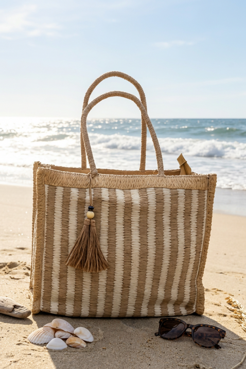 Плажна чанта VLONDILA BEIGE, Цвят: беж, IVET.BG - Твоят онлайн бутик.