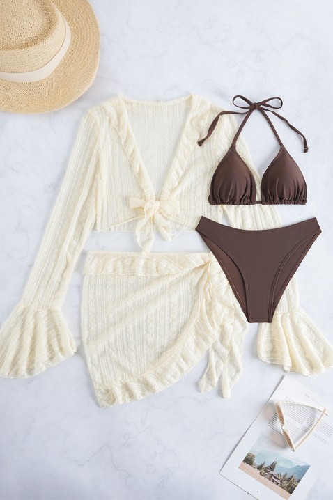 Плажен комплект KROMELJA, Цвят: кафяв, IVET.BG - Твоят онлайн бутик.