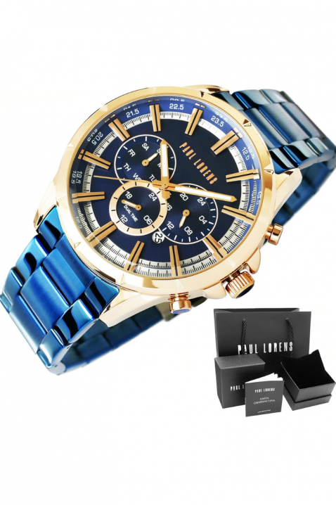 Мъжки часовник Paul Lorens PL13605B-6F3, Цвят: син, IVET.BG - Твоят онлайн бутик.