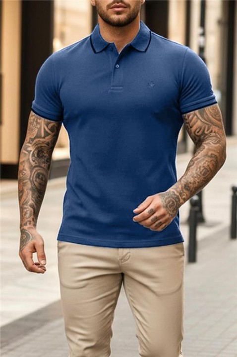 Мъжка тениска MORIFO NAVY, Цвят: тъмносин, IVET.BG - Твоят онлайн бутик.