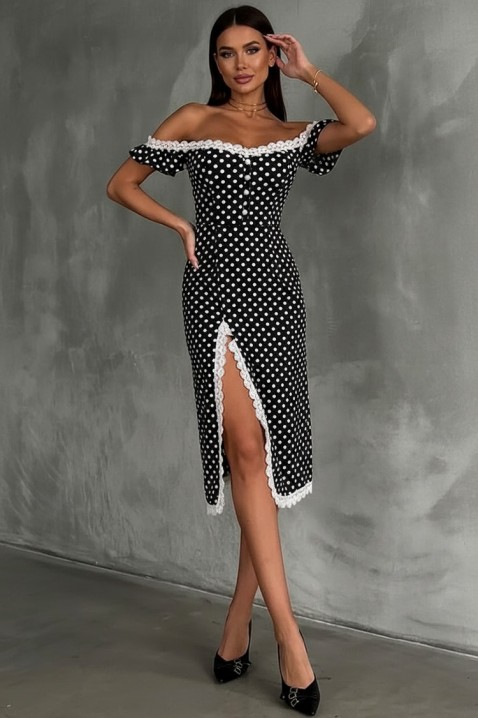 Рокля MALDENZA, Цвят: черно и бяло, IVET.BG - Твоят онлайн бутик.