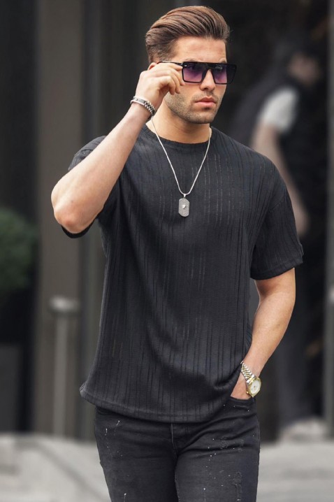 Мъжка тениска LODELZO BLACK, Цвят: черен, IVET.BG - Твоят онлайн бутик.