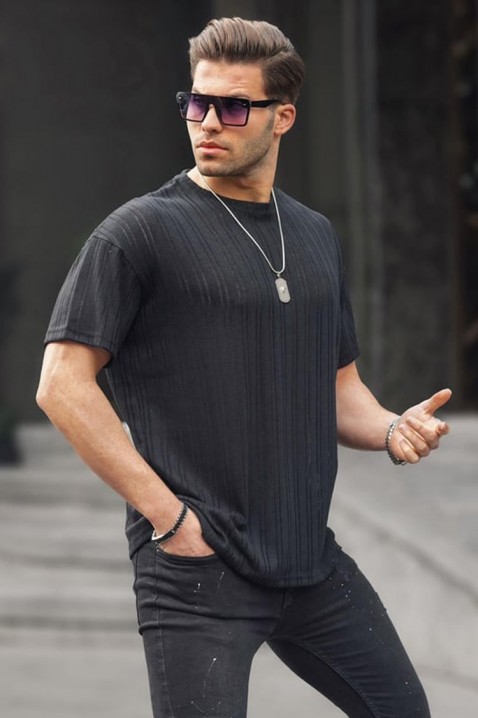 Мъжка тениска LODELZO BLACK, Цвят: черен, IVET.BG - Твоят онлайн бутик.