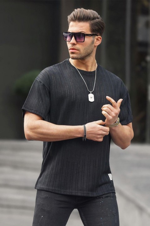 Мъжка тениска LODELZO BLACK, Цвят: черен, IVET.BG - Твоят онлайн бутик.