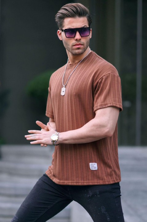 Мъжка тениска LODELZO BROWN, Цвят: тъмносин, IVET.BG - Твоят онлайн бутик.