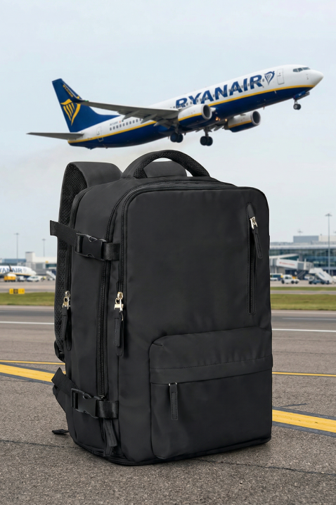 Раница за ръчен багаж ROLNEZA BLACK, Цвят: черен, IVET.BG - Твоят онлайн бутик.