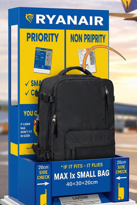 Раница за ръчен багаж ROLNEZA BLACK, Цвят: черен, IVET.BG - Твоят онлайн бутик.