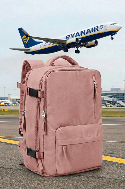 Раница за ръчен багаж RAYANAIR ROLNEZA PUDRA, Цвят: пудра, IVET.BG - Твоят онлайн бутик.
