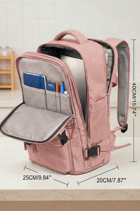 Раница за ръчен багаж RAYANAIR ROLNEZA PUDRA, Цвят: пудра, IVET.BG - Твоят онлайн бутик.