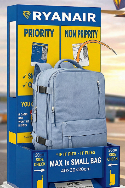 Раница за ръчен багаж RAYANAIR ROLNEZA SKY, Цвят: светлосин, IVET.BG - Твоят онлайн бутик.