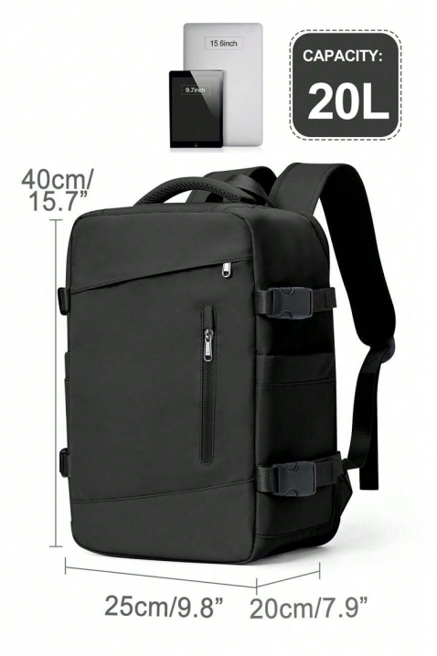 Раница за ръчен багаж RAYANAIR WINZONA BLACK, Цвят: черен, IVET.BG - Твоят онлайн бутик.