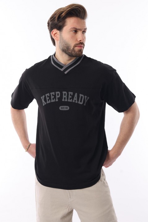 Мъжка тениска FELONZO BLACK, Цвят: черен, IVET.BG - Твоят онлайн бутик.