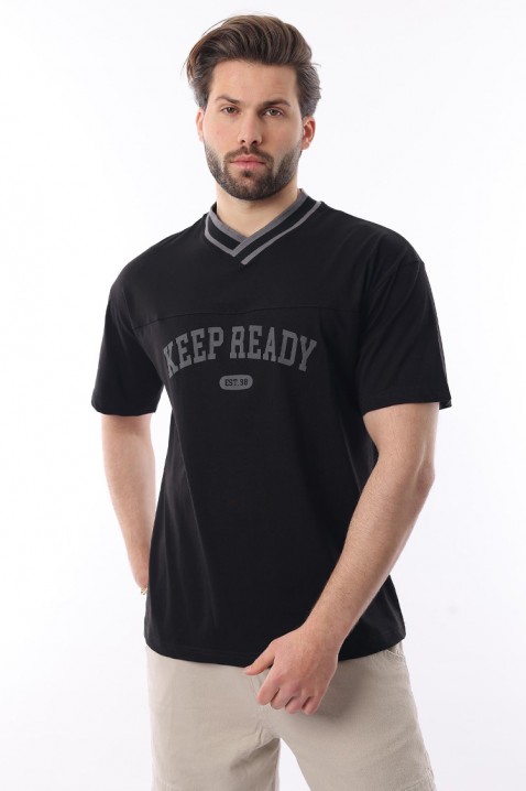 Мъжка тениска FELONZO BLACK, Цвят: черен, IVET.BG - Твоят онлайн бутик.