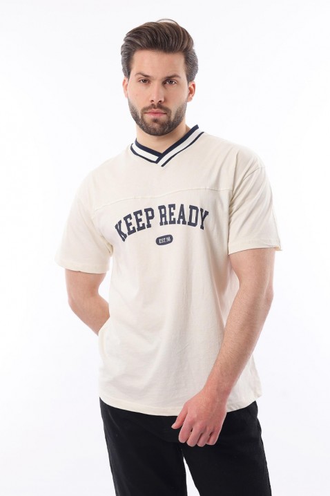 Мъжка тениска FELONZO ECRU, Цвят: екрю, IVET.BG - Твоят онлайн бутик.