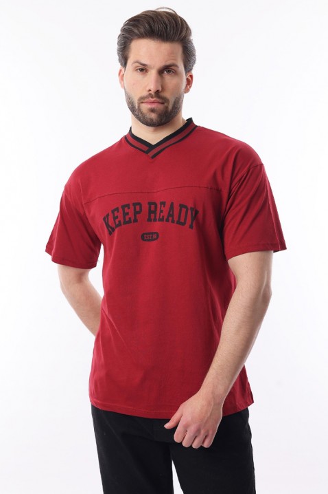 Мъжка тениска FELONZO RED, Цвят: червен, IVET.BG - Твоят онлайн бутик.