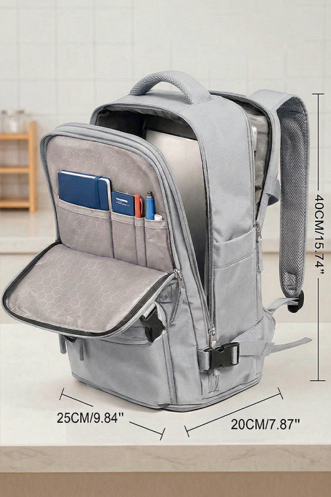 Раница за ръчен багаж ROLNEZA GREY - за Ryanair/Wizz Аir, Цвят: сив, IVET.BG - Твоят онлайн бутик.