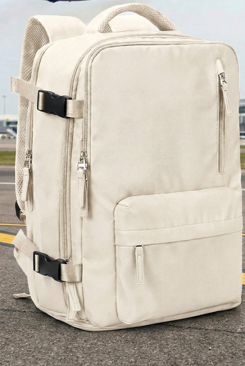 Раница за ръчен багаж ROLNEZA ECRU - за Ryanair/Wizz Аir, Цвят: екрю, IVET.BG - Твоят онлайн бутик.