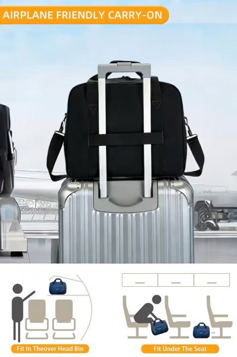 Чанта за ръчен багаж WINDINZA BLACK - за Ryanair/Wizz Аir, Цвят: черен, IVET.BG - Твоят онлайн бутик.