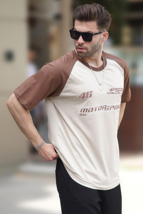 Мъжка тениска RELONDO BROWN, Цвят: кафяв, IVET.BG - Твоят онлайн бутик.