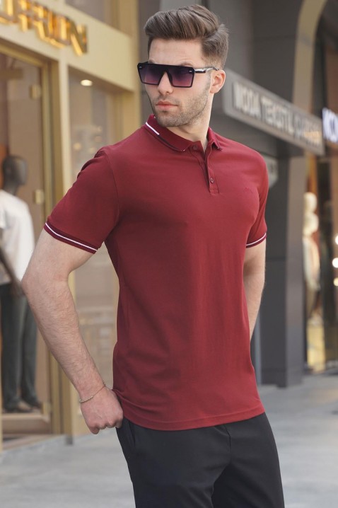 Мъжка тениска RILONZO BORDO, Цвят: бордо, IVET.BG - Твоят онлайн бутик.