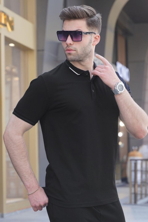 Мъжка тениска RILONZO BLACK, Цвят: черен, IVET.BG - Твоят онлайн бутик.